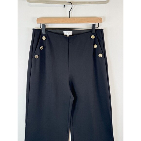 & Other Stories Pants Black Wide Sailor Dress Trouser Slacks Stretch Size 10 - Picture 8 of 11